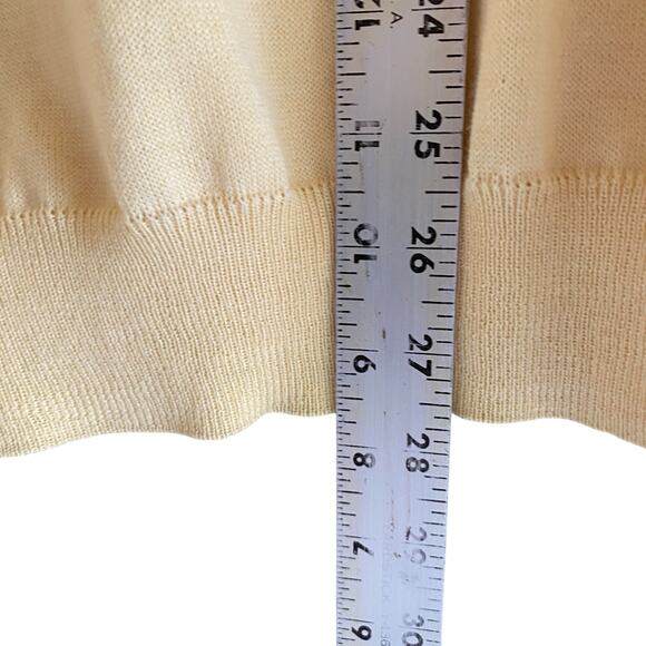 Bobby Jones Collection Sweater L Merino Wool V-Neck Golf Classic Preppy Yellow - Picture 6 of 11